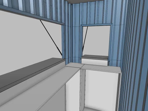 Small Container Kiosk 3D Model