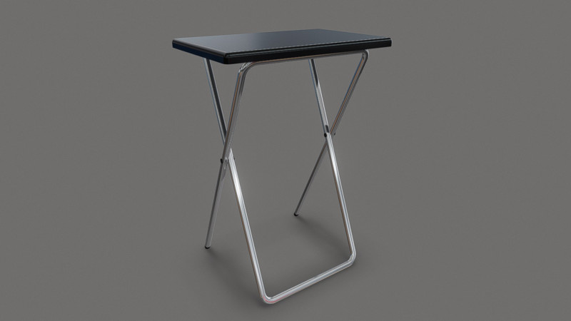 Small Folding Table 3D Model .c4d .max .obj .3ds .fbx .stl .blend