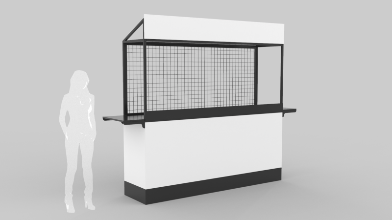 Small Kiosk 3D Model .c4d .max .obj .3ds .fbx .stl .blend 