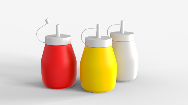 Small Squeeze Bottles Model 3D .c4d .max .obj .3ds .fbx .stl .blend 