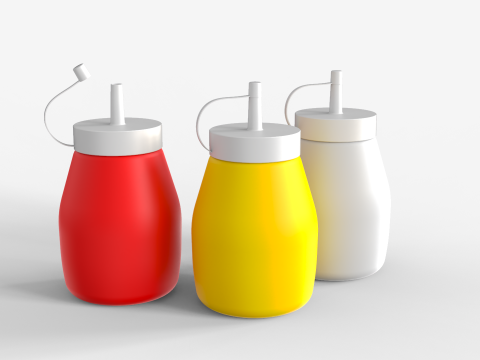 Small Squeeze Bottles Modello 3D