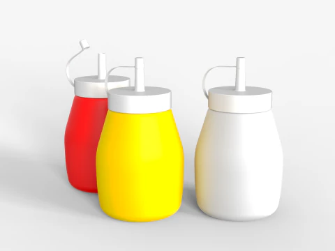 Small Squeeze Bottles 3D Model