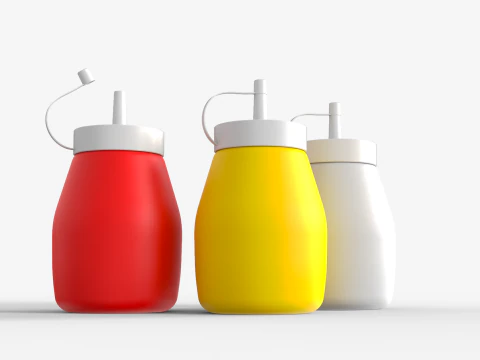 Small Squeeze Bottles 3D Model