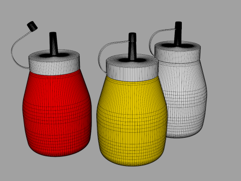 Small Squeeze Bottles Model 3D