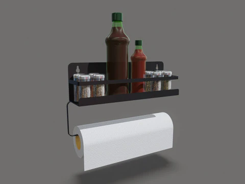 Organisateur de contenants à épices avec serviette en papier Modèle 3D