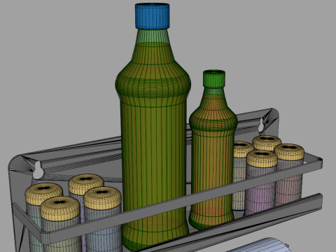 Spice Containers Organizer with Paper Towel 3D Model