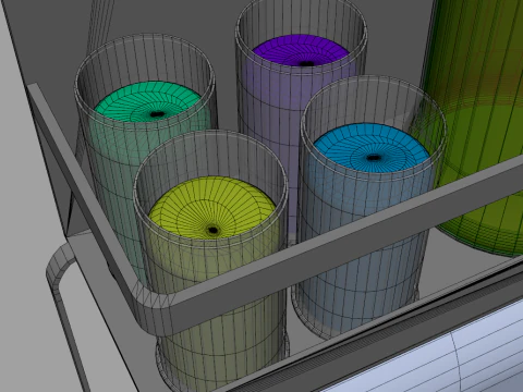 Spice Containers Organizer with Paper Towel 3D Model
