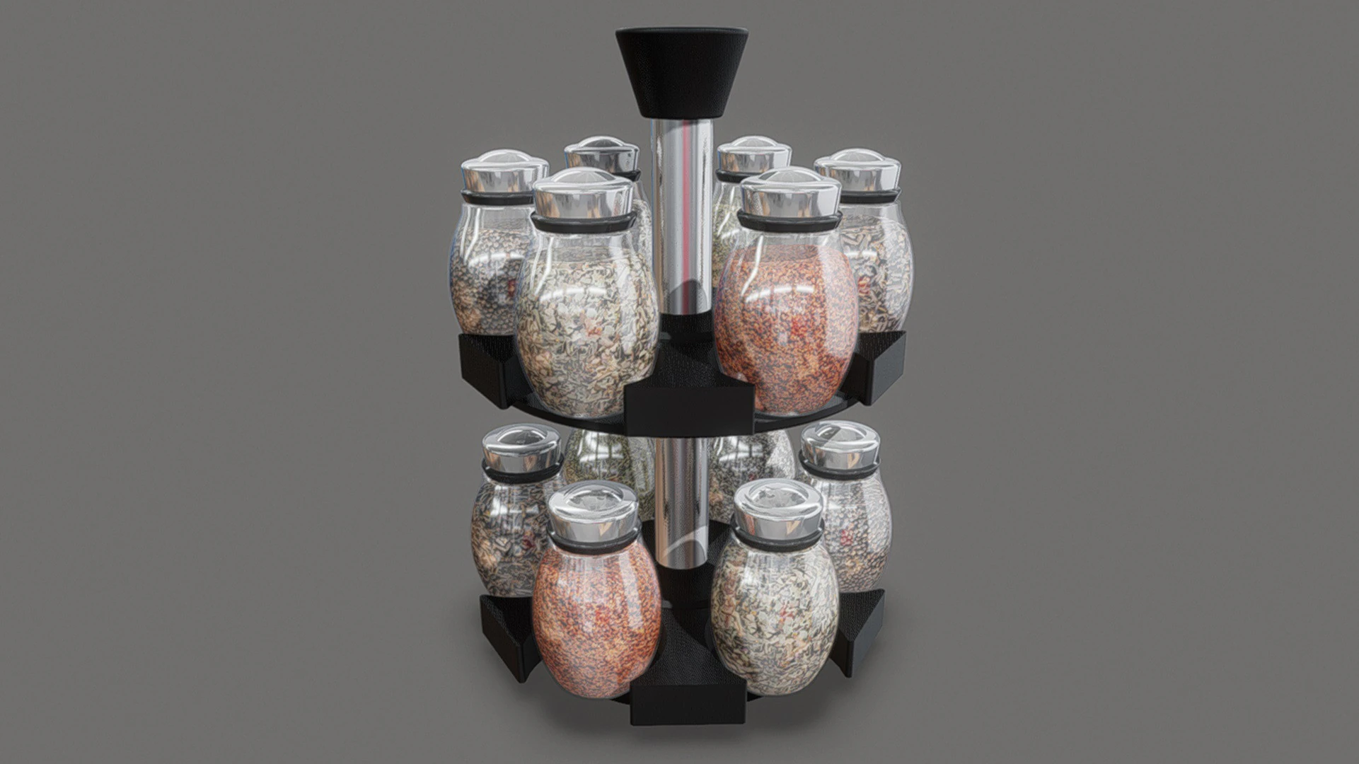 Spice Jars Container 3D Model .c4d .max .obj .3ds .fbx .stl .blend 
