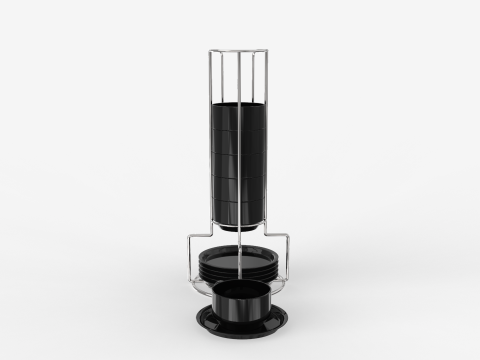 Stackable Demitasse Cups with Metal Stand Modèle 3D