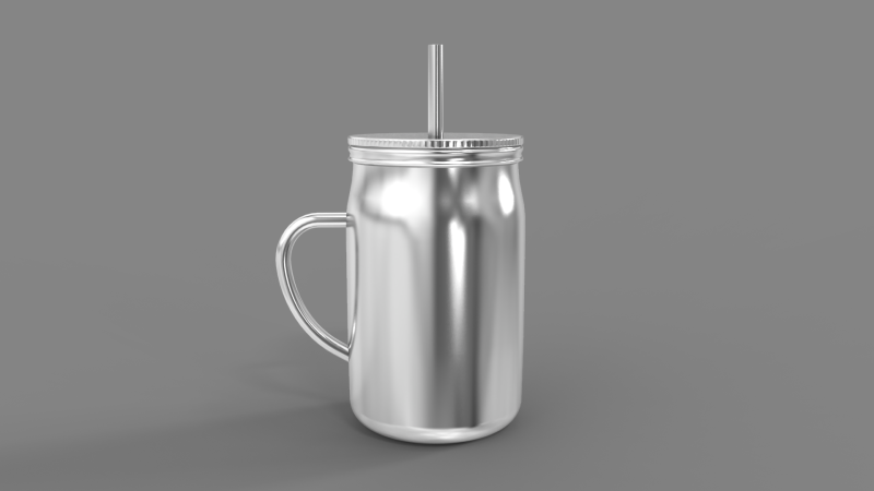Stainless Steel 24oz Vacuum Mason Jar 3D Модель .c4d .max .obj .3ds .fbx .stl .blend 