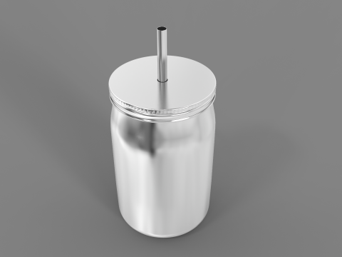 Stainless Steel 24oz Vacuum Mason Jar 3D Модель