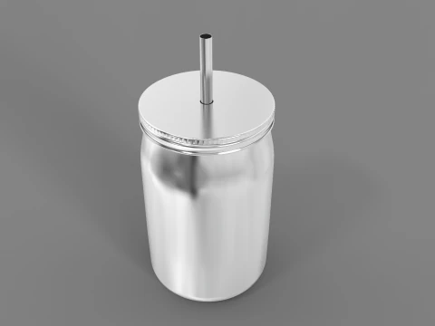 Stainless Steel 24oz Vacuum Mason Jar 3D Model