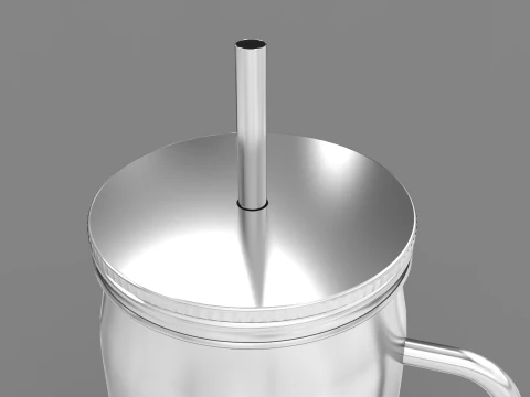 Stainless Steel 24oz Vacuum Mason Jar 3D Model