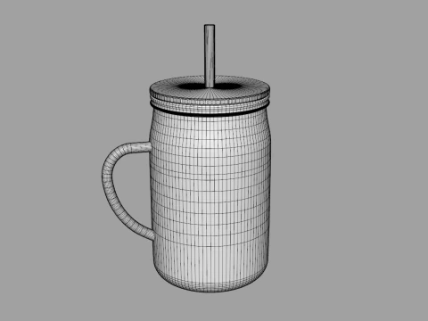 Stainless Steel 24oz Vacuum Mason Jar 3D Model