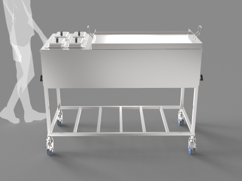 Stainless Steel Cooking Cart 3D Model