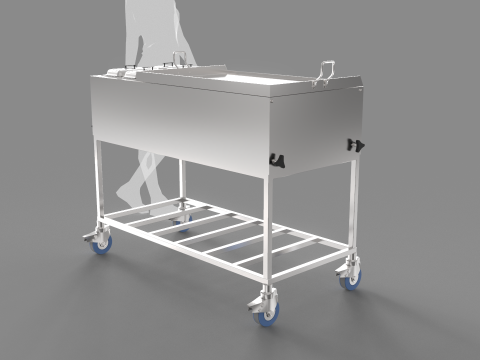 Stainless Steel Cooking Cart 3D Model