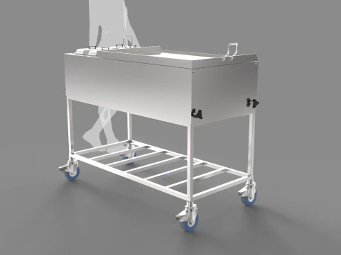 Stainless Steel Cooking Cart 3D Model