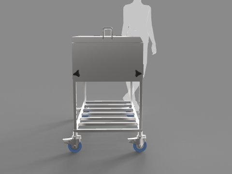 Stainless Steel Cooking Cart 3D Model