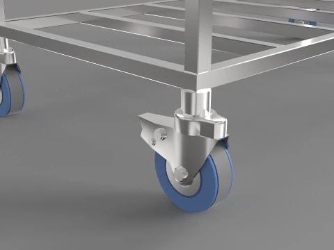 Stainless Steel Cooking Cart 3D Model