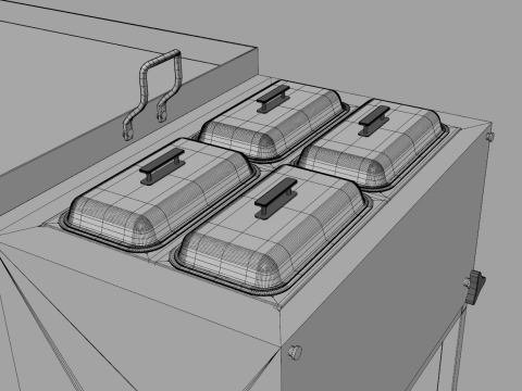 Stainless Steel Cooking Cart 3D Model