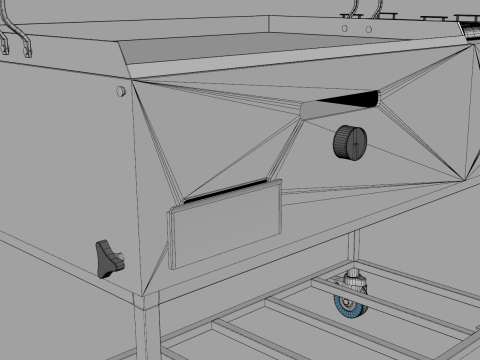 Stainless Steel Cooking Cart 3D Model