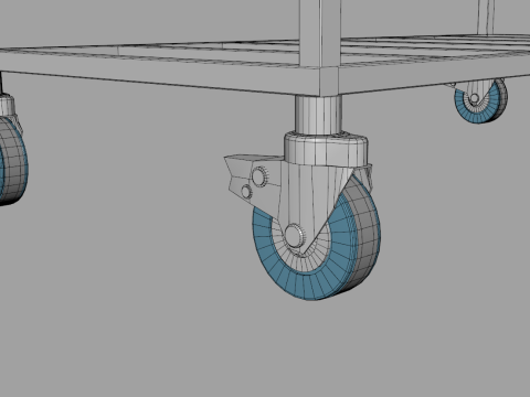 Stainless Steel Cooking Cart 3D Model