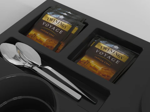 Stainless Steel Electric Kettle With Tray 3D Model