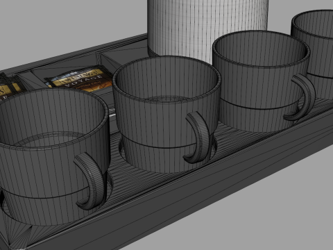 Stainless Steel Electric Kettle With Tray 3D 模型