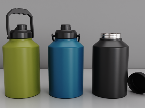 Stainless Steel Insulated Thermo Bottle 2 Liters 3D Modell