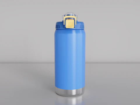 Stainless Steel Sport Bottle 2 3D Model