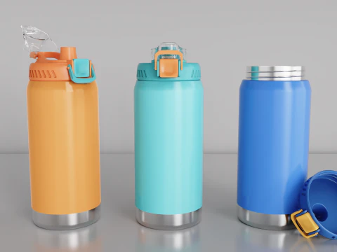 Stainless Steel Sport Bottle 2 3D Model