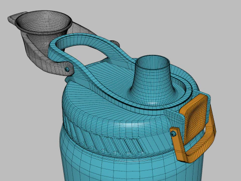 Stainless Steel Sport Bottle 2 3D Model