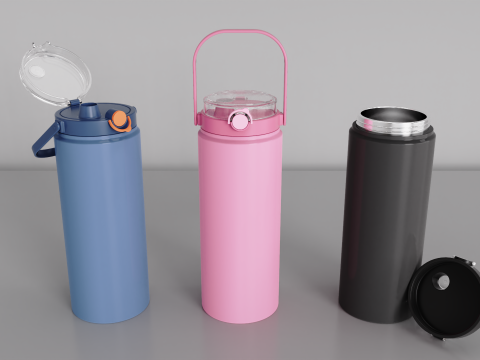 Stainless Steel Sport Bottle 3 3D Modell