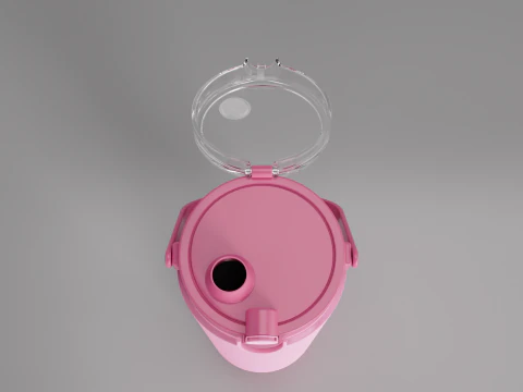 Stainless Steel Sport Bottle 3 3D Model