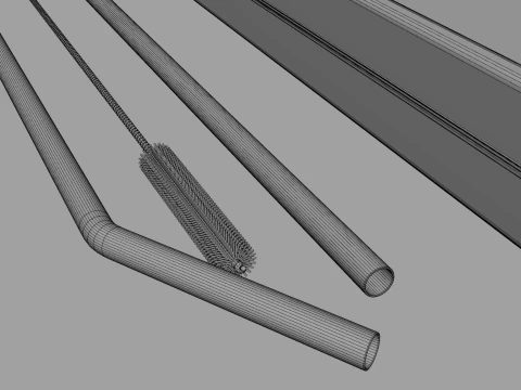 Stainless Steel Straws Kit 3D Model