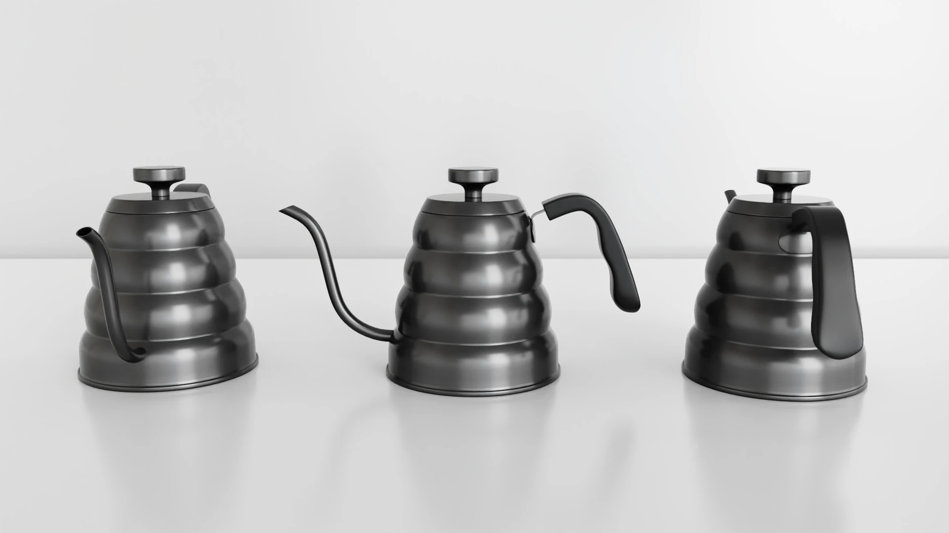 Stainless Steel Tea Coffee Kettle 3D Model .c4d .max .obj .3ds .fbx .stl .blend