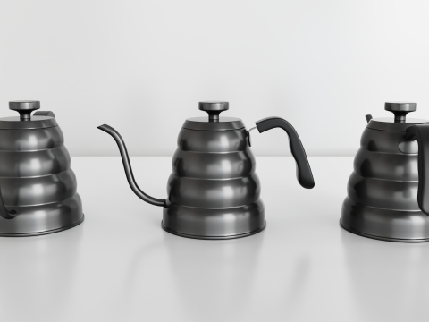 Stainless Steel Tea Coffee Kettle 3D Модель