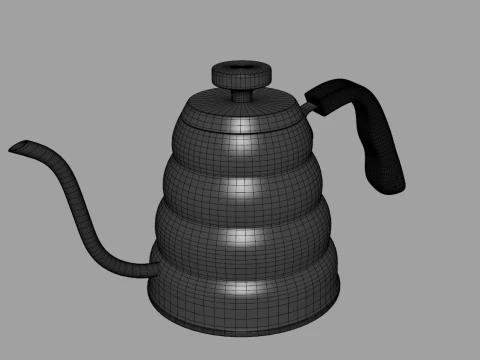 Stainless Steel Tea Coffee Kettle 3D Model