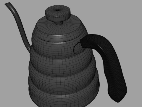Stainless Steel Tea Coffee Kettle 3D Model