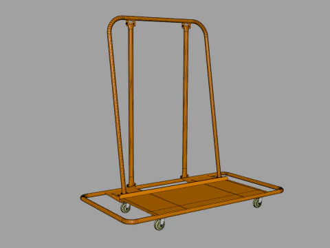 Steel Drywall Cart 3D Model