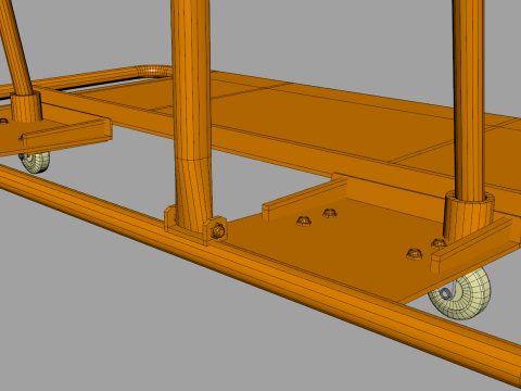 Steel Drywall Cart 3D 모델