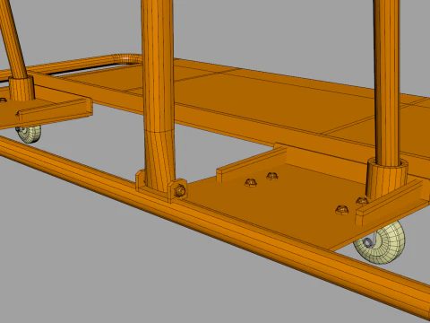 Steel Drywall Cart 3D Model