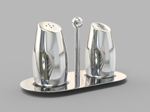 Steel Salt and Pepper Shakers Modelo 3D