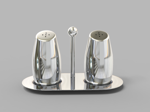 Steel Salt and Pepper Shakers 3D Model