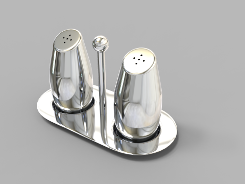 Steel Salt and Pepper Shakers 3D Model