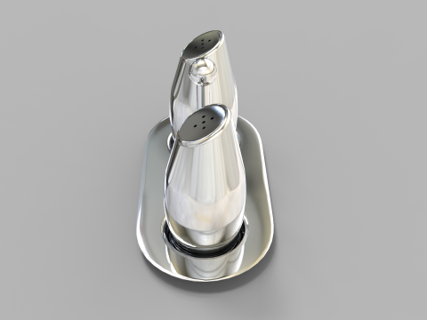 Steel Salt and Pepper Shakers 3D Model