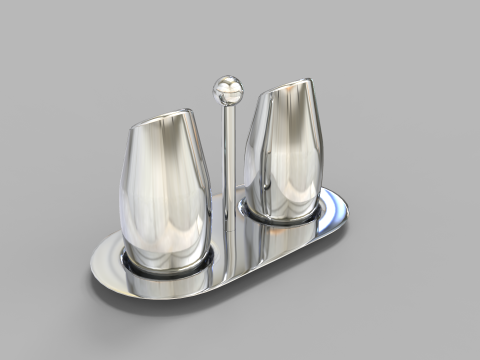Steel Salt and Pepper Shakers 3D Model