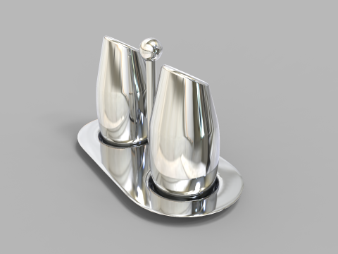 Steel Salt and Pepper Shakers 3D Model