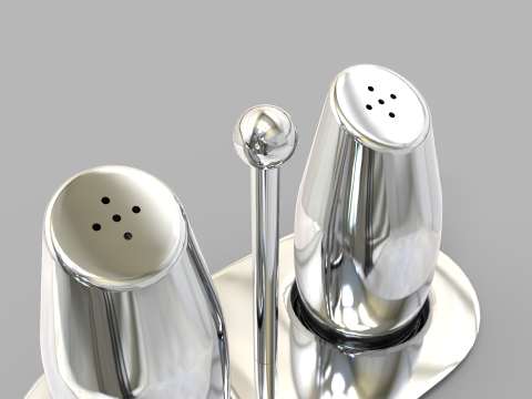 Steel Salt and Pepper Shakers 3D Model