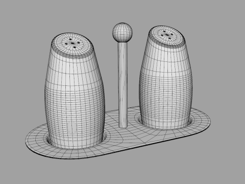Steel Salt and Pepper Shakers 3D Model